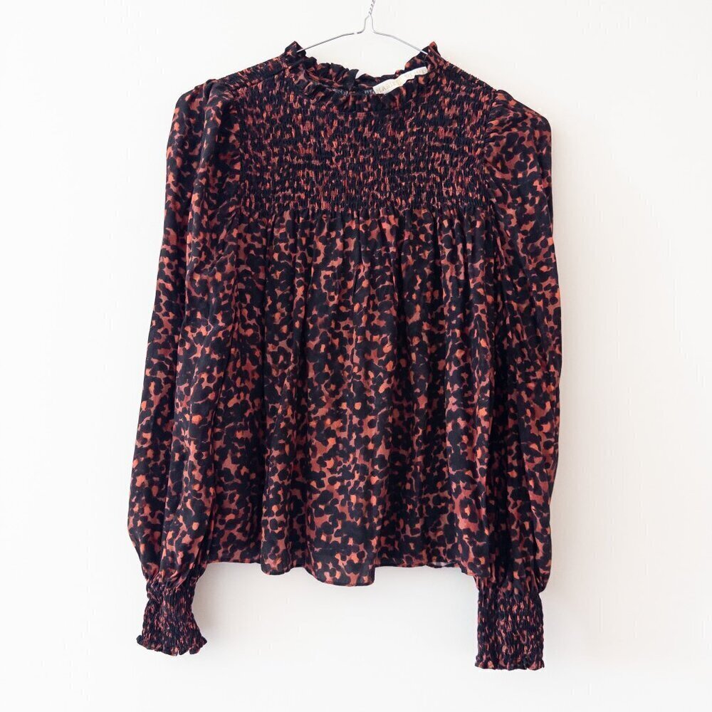 Marie Oliver 100% Silk Sofia Blouse in Vermillion Print, Size M - Picture 4 of 12